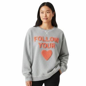 AMERICAN EAGLE Women’s Gray Follow Your Heart Graphic Sweatshirt 2X / XXL / 2XL